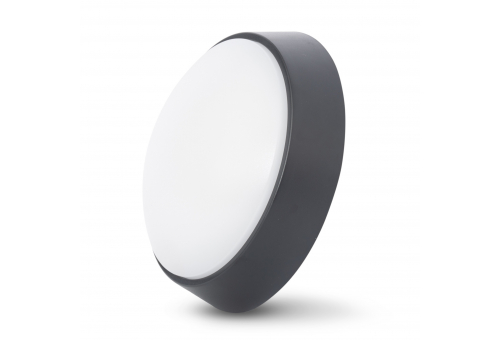 (Titania-R) Bulkhead Lamp Round IP54 14W NW Black 100lm/W
