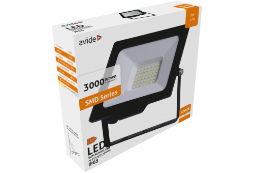 Avide LED Flood Light Slim SMD 30W NW 4000K