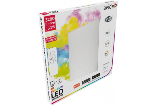 Panou Slim LED 32W RGB+NW 4000K 600x600x16mm Avide