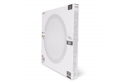 LED Beépíthető Kerek Mennyezeti Lámpa 24W, CCT kapcsolóval, ALU, IP44 Front