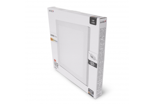 LED Falra Szerelhető Négyzetes Mennyezeti Lámpa 24W, CCT kapcsolóval, ALU, IP44 Front