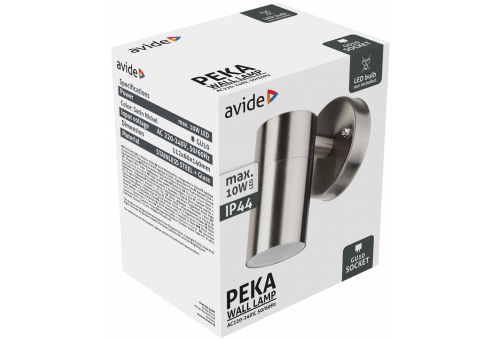 Aussen-Wandleuchte Peka 1xGU10 IP44 Satin Nickel