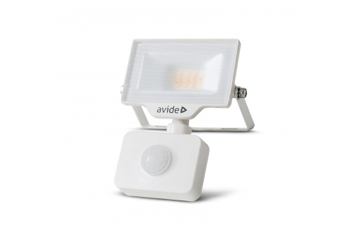 Avide LED Frosted Flood Light Slim SMD 10W NW 4000K PIR White