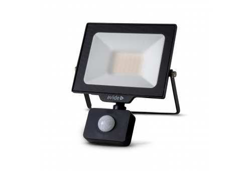 Reflector LED SMD 30W NW 4000K Slim cu PIR și conector rapid Avide Frosted