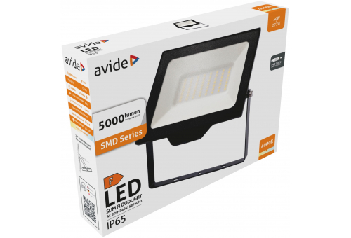 Avide LED Frosted Flood Light Slim SMD 50W NW 4000K with Quick Connector